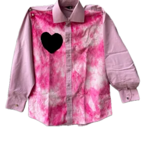 Box 122, Qty 10, Cast A | Pink Shirts With Love Heart Motif: Pink